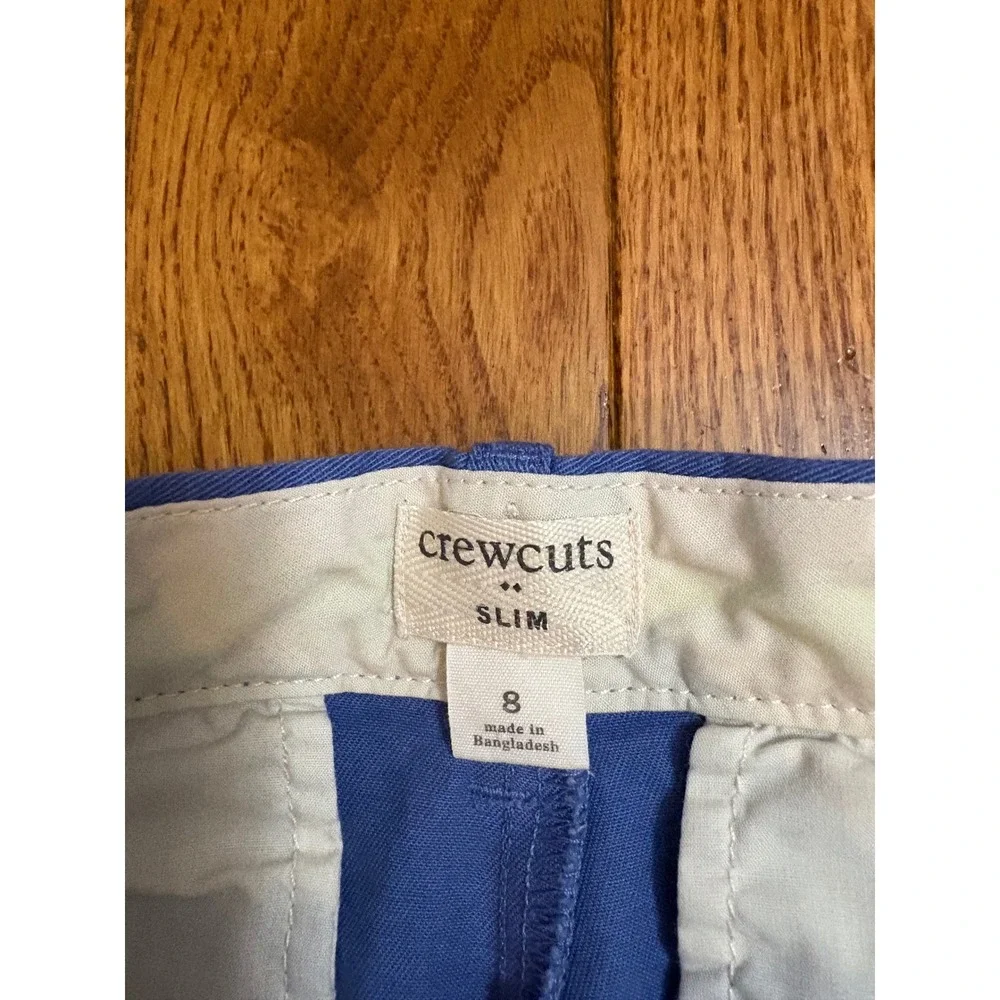 Crewcuts J.Crew Boys Slim Fit Chino Pants Blue Adjustable Waist sz 8 Re-Imagined